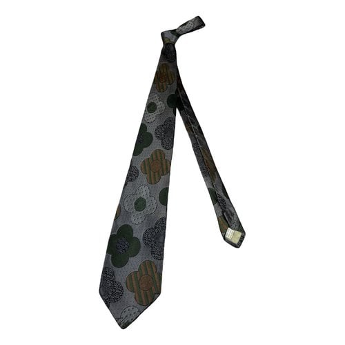 Pre-owned Moschino Silk Tie In Metallic