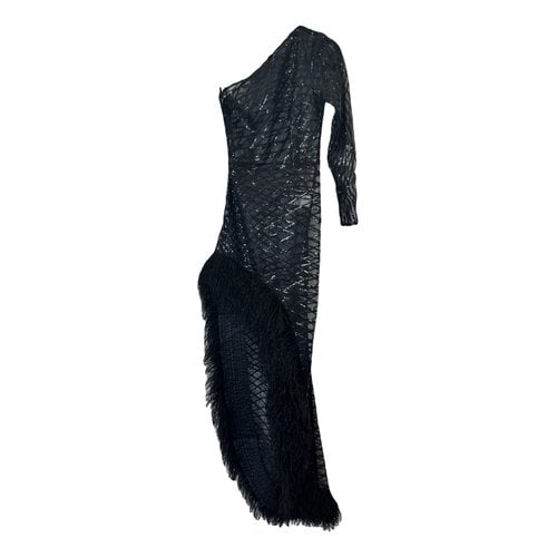 Pre-owned Bronx And Banco Glitter Maxi Dress In Black