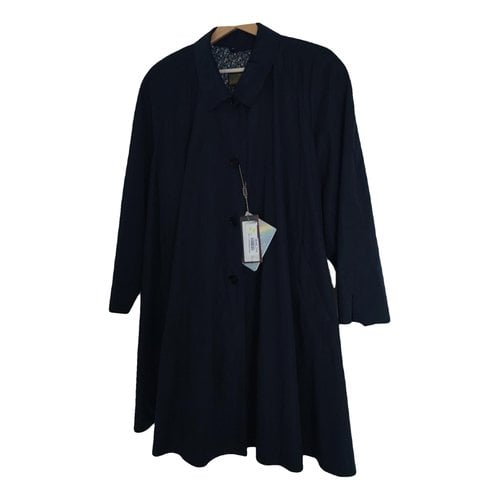 Pre-owned Herno Trench Coat In Blue