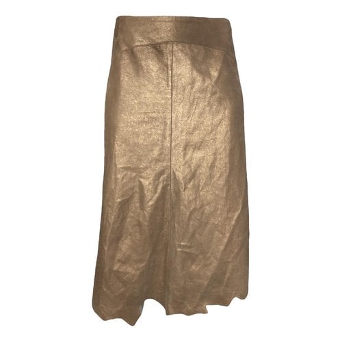 Pre-owned Plein Sud Leather Maxi Skirt In Brown