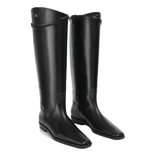 Pre-owned Totême Riding Boot Leather Riding Boots In Black