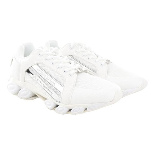 Pre-owned Philipp Plein Vegan Leather Low Trainers In White