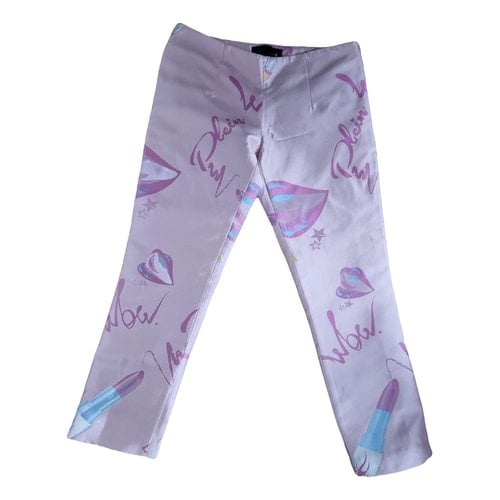 Pre-owned Philipp Plein Trousers In Pink