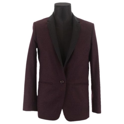 Pre-owned The Kooples Cashmere Blazer In Burgundy