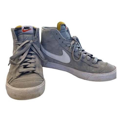 Pre-owned Nike Blazer Trainers In Grey