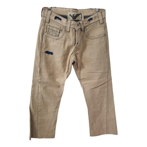 Pre-owned Emporio Armani Straight Jeans In Beige