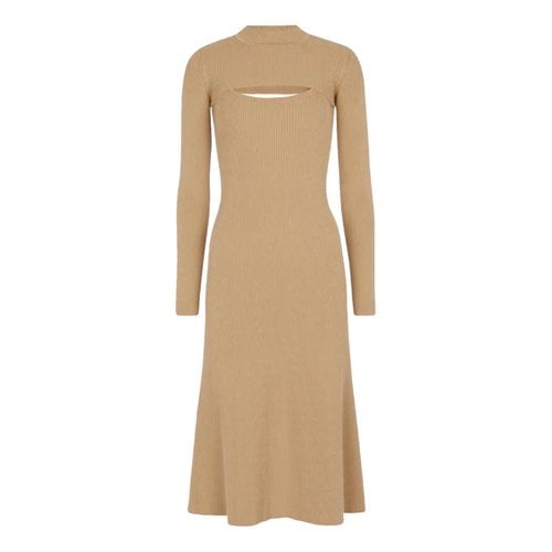 Pre-owned Safiyaa Mid-length Dress In Beige