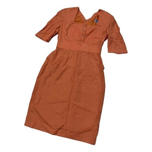 Pre-owned Mugler Mid-length Dress In Orange