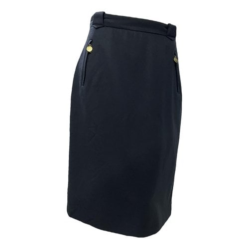 Pre-owned Burberry Cashmere Mid-length Skirt In Navy