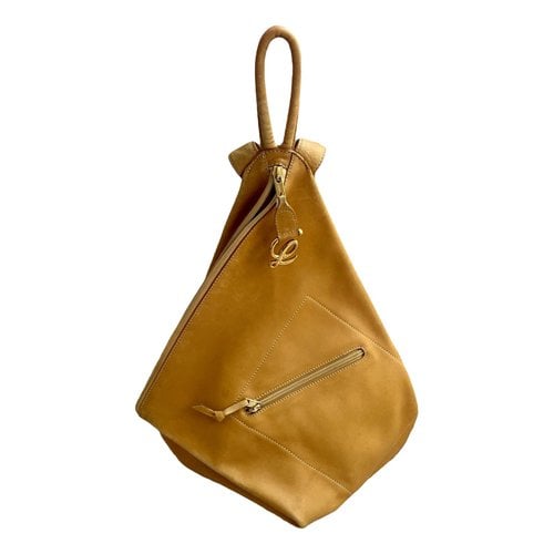Pre-owned Loewe Leather Backpack In Yellow