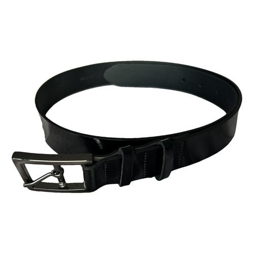 Pre-owned The Kooples Patent Leather Belt In Black