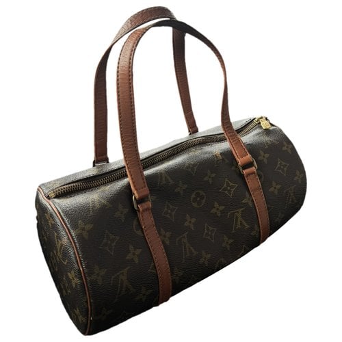 Pre-owned Louis Vuitton Papillon Leather Handbag In Brown