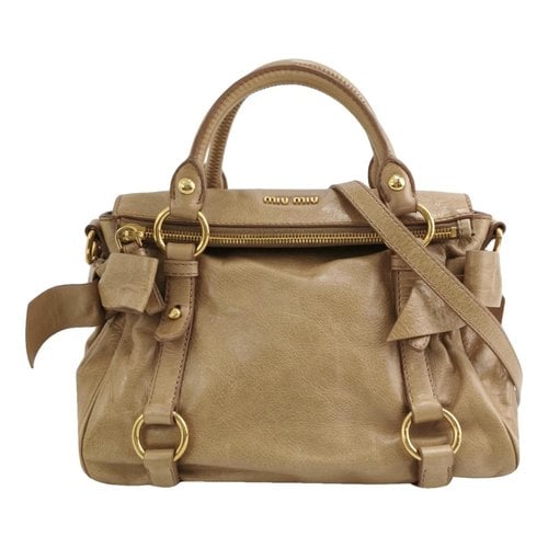 Pre-owned Miu Miu Vitello Leather Crossbody Bag In Brown
