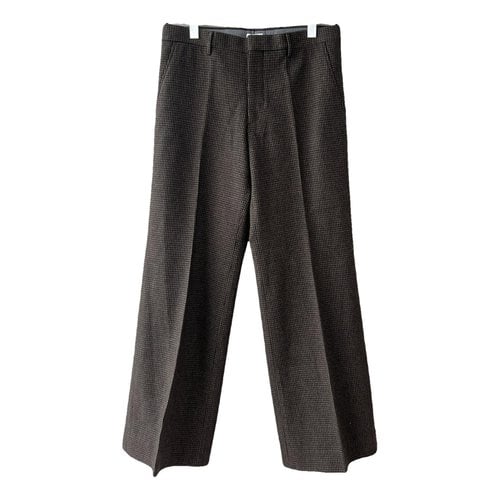 Pre-owned Miu Miu Wool Trousers In Brown