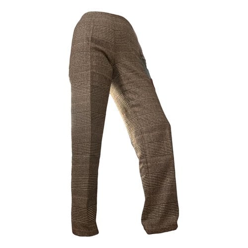 Pre-owned Loro Piana Cashmere Straight Pants In Beige