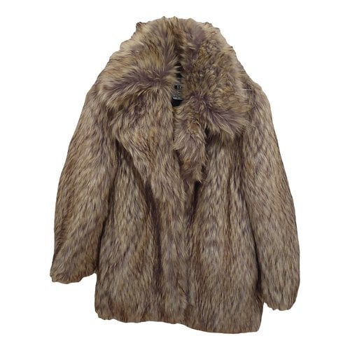 Pre-owned Msgm Faux Fur Coat In Brown