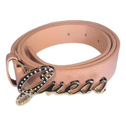 Pre-owned Guess Vegan Leather Belt In Pink