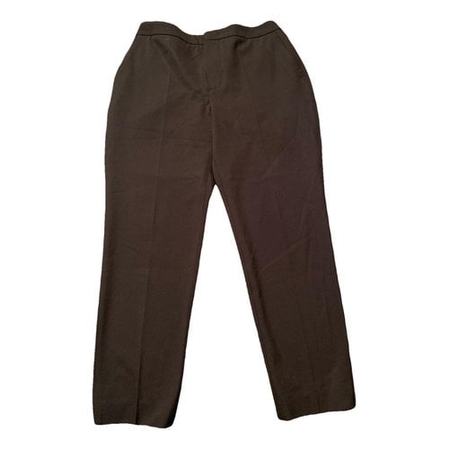 Pre-owned Moncler Wool Straight Pants In Black