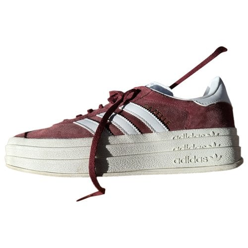 Pre-owned Adidas Originals Gazelle Cloth Trainers In Burgundy
