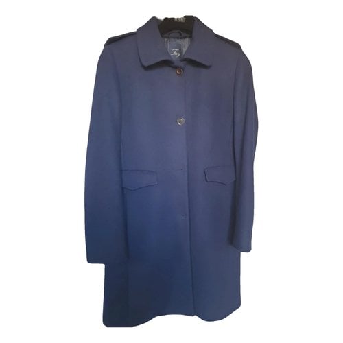 Pre-owned Fay Wool Coat In Blue