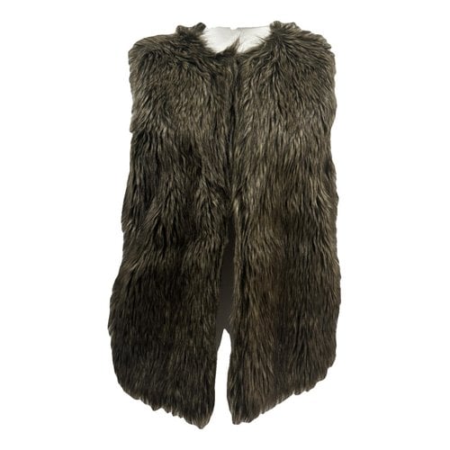 Pre-owned Moschino Love Faux Fur Jacket In Brown