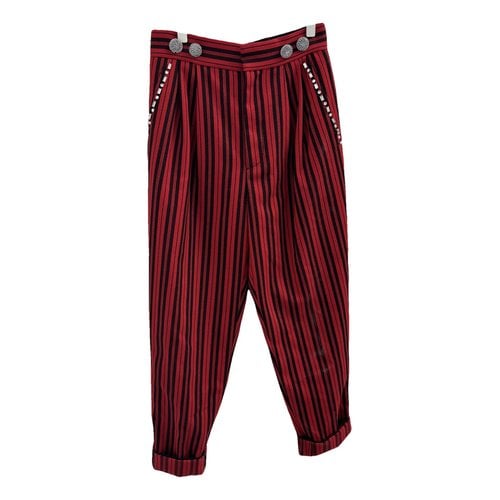 Pre-owned Marc Jacobs Wool Trousers In Red