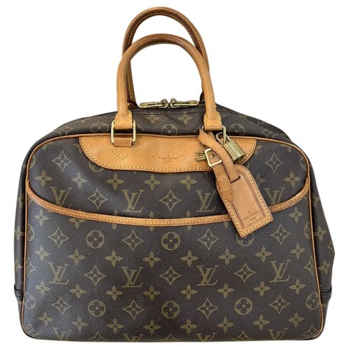 Pre-owned Louis Vuitton Deauville Leather Satchel In Brown