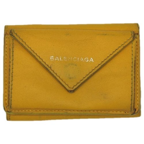Pre-owned Balenciaga Leather Purse In Yellow