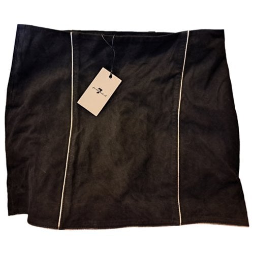 Pre-owned 7 For All Mankind Mini Skirt In Black