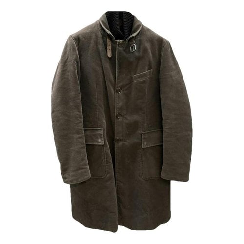 Pre-owned Moncler Wool Coat In Brown