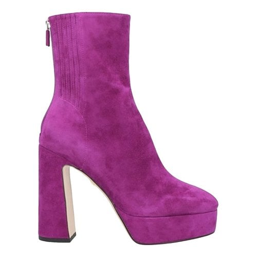 Pre-owned Lola Cruz Leather Boots In Purple