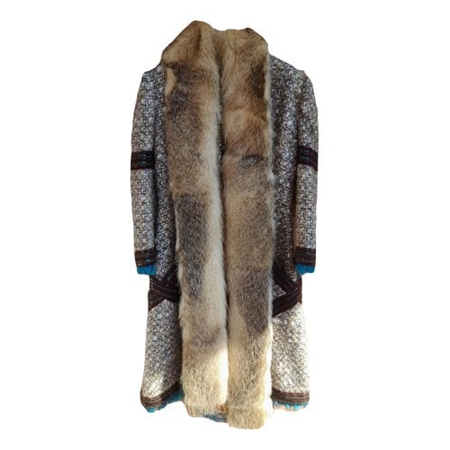 Pre-owned Just Cavalli Wool Coat In Multicolour
