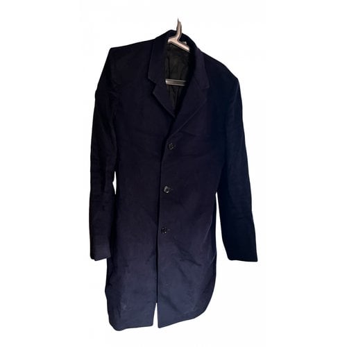 Pre-owned Dior Cashmere Coat In Navy
