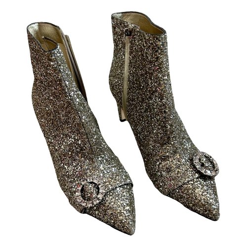 Pre-owned Jimmy Choo Glitter Boots In Silver
