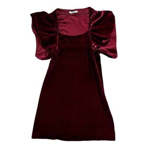 Pre-owned Liujo Mini Dress In Burgundy