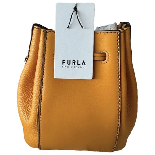 Pre-owned Furla Leather Crossbody Bag In Orange