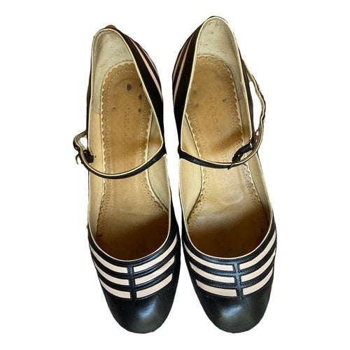 Pre-owned Marc Jacobs Leather Heels In Navy