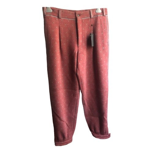 Pre-owned Giorgio Armani Wool Trousers In Red