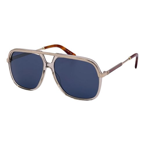 Pre-owned Gucci Aviator Sunglasses In Grey