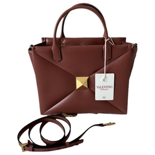 Pre-owned Valentino Garavani One Stud Leather Handbag In Brown
