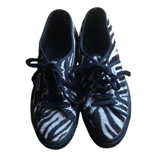 Pre-owned Superga Pony-style Calfskin Trainers In Black