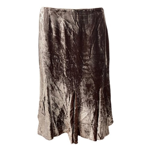 Pre-owned Blumarine Velvet Mid-length Skirt In Brown