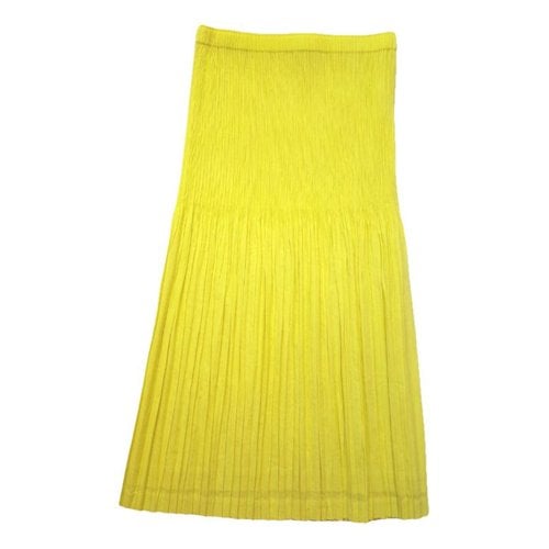 Pre-owned Issey Miyake Mid-length Skirt In Yellow