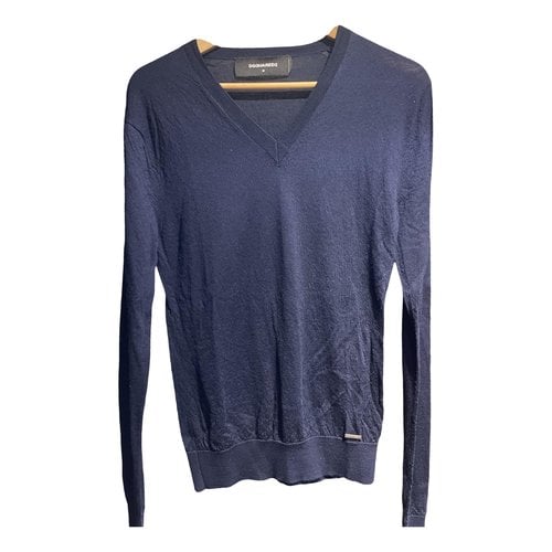 Pre-owned Dsquared2 Wool Sweatshirt In Blue