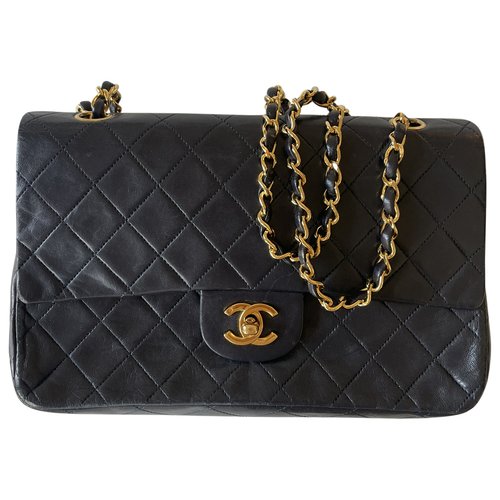 Pre-owned Chanel Timeless/classique Leather Crossbody Bag In Navy