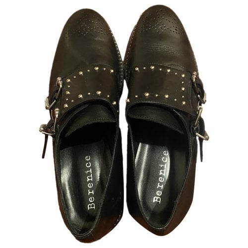 Pre-owned Berenice Leather Lace Ups In Black