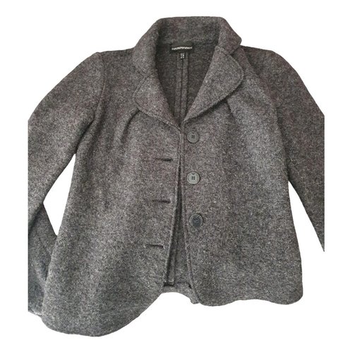 Pre-owned Emporio Armani Wool Cardigan In Grey