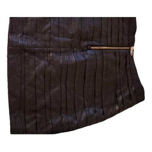 Pre-owned Patrizia Pepe Vegan Leather Mini Skirt In Black