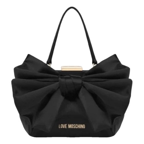 Pre-owned Moschino Love Cloth Handbag In Black