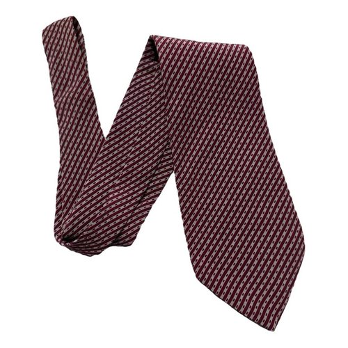 Pre-owned Barneys New York Silk Tie In Burgundy